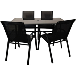 Samuel Alexander 4 Seater Rectangular Outdoor Dining Set - Black - Wilko - thumbnail 3