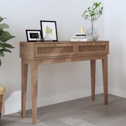 Bordeaux 2 Drawer Oak Dressing Table - Size: 32 x 110 x 85cm - Brown - LPD Home - Wilko - thumbnail 6