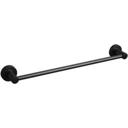 Rothley Matt Black Round Towel Rail 450mm - Size: 9.5 x 6.5 x 52cm - Wilko - thumbnail 1