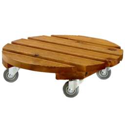 Tom Chambers Handcrafted Round Wooden Garden Pot Stand 30cm - Size: 30 x 30 x 30cm - Brown - Wilko
