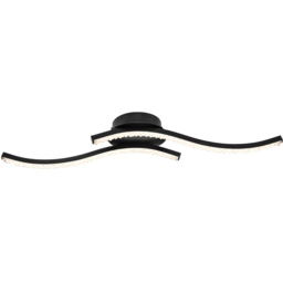 Cosylyte Kenworth 2 Light Matt Black Wavy Beaded LED Ceiling Light - Size: 57 x 15 x 10.5cm - Wilko - thumbnail 4