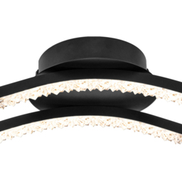 Cosylyte Kenworth 2 Light Matt Black Wavy Beaded LED Ceiling Light - Size: 57 x 15 x 10.5cm - Wilko - thumbnail 6