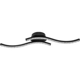 Cosylyte Kenworth 2 Light Matt Black Wavy Beaded LED Ceiling Light - Size: 57 x 15 x 10.5cm - Wilko - thumbnail 1