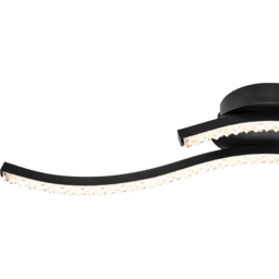 Cosylyte Kenworth 2 Light Matt Black Wavy Beaded LED Ceiling Light - Size: 57 x 15 x 10.5cm - Wilko - thumbnail 5