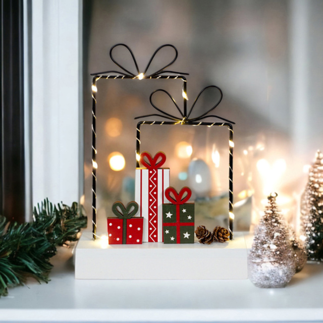 Xmas Haus Multicolour Wired LED Light Present Festive Display - Size: 5 x 16 x 24cm - Wilko - image 1