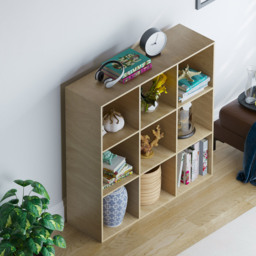 Vida Designs Durham 3 x 3 Oak Cube Storage Unit - Size: H 96.5 x W 96.5 x D 29cm - Wilko - thumbnail 5