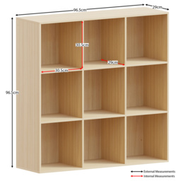 Vida Designs Durham 3 x 3 Oak Cube Storage Unit - Size: H 96.5 x W 96.5 x D 29cm - Wilko - thumbnail 7