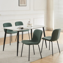 Bella Set of 4 Green Teddy Faux Fur Stitched Design Dining Chairs - MCC - Wilko - thumbnail 7