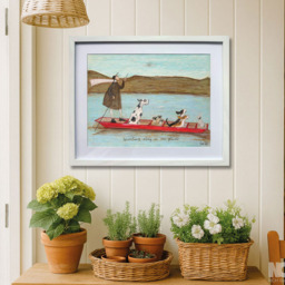 Sam Toft Woofing Along On The River Framed Art Neutral - Wilko - thumbnail 3