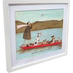 Sam Toft Woofing Along On The River Framed Art Neutral - Wilko - thumbnail 4