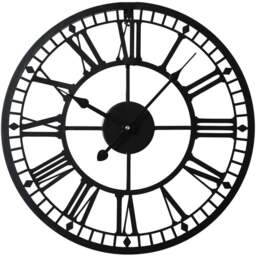 EOS Black Skeleton Wall Clock with Roman Numerals 40cm - Size: 40 x 40 x 2cm - Home Garden Direct - Wilko - thumbnail 1