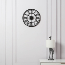 EOS Black Skeleton Wall Clock with Roman Numerals 40cm - Size: 40 x 40 x 2cm - Home Garden Direct - Wilko - thumbnail 3