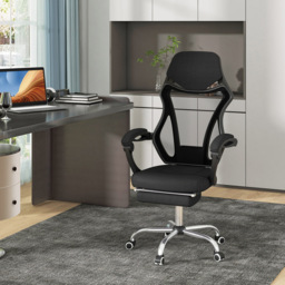 Costway Black Mesh Adjustable Office Chair with Footrest - Size: 76 x 60 x 30cm - Wilko - thumbnail 4