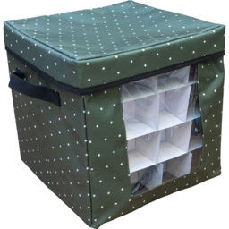 St Helens Green Christmas Baubles Storage Box - Size: 30.5 x 30.5 x 30.5cm - Wilko