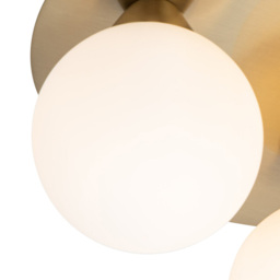 Cosylyte Bowen 3 Light Opal Glass Flush Ceiling Light - Size: 17 x 30 x 30cm - Gold - Wilko - thumbnail 6