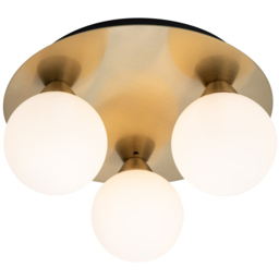 Cosylyte Bowen 3 Light Opal Glass Flush Ceiling Light - Size: 17 x 30 x 30cm - Gold - Wilko - thumbnail 4