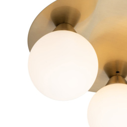Cosylyte Bowen 3 Light Opal Glass Flush Ceiling Light - Size: 17 x 30 x 30cm - Gold - Wilko - thumbnail 5