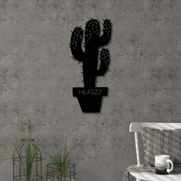 Decortie Black Minimalist Metal Modern Hugz Theme Wall Art - Size: 49 x 22.5 x 0.3cm - Wilko - thumbnail 3