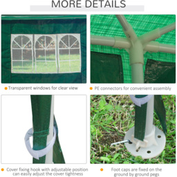 Outsunny 9 x 3m Green Gazebo Party Tent - Size: 3 x 9m - Wilko - thumbnail 6