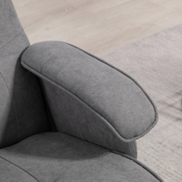 Portland Grey Linen Swivel Manual Recliner Chair with Footstool - Size: Single - Wilko - thumbnail 4