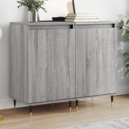 vidaXL Single Door Grey Sonoma Sideboard Set of 2 - Size: 70 x 40 x 35cm - Brown - Wilko - thumbnail 1