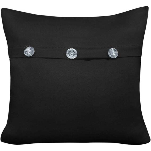 Velosso Mock Flap Diamante Black Filled Cushion 43 x 43cm - Wilko - image 1