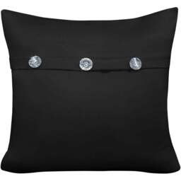 Velosso Mock Flap Diamante Black Filled Cushion 43 x 43cm - Wilko - thumbnail 1