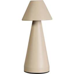Lighting Collection Cone Cream Rechargeable LED Table Lamp - Size: 24.5 x 10 x 10cm - Cream and White - Wilko