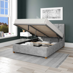 Aspire Hepburn Single Silver Kimiyo Linen Ottoman Bed - Aspire Beds - Wilko - thumbnail 3