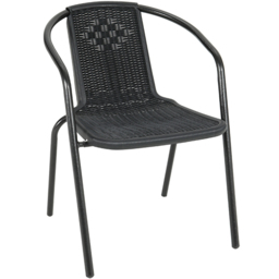 Living and Home Set of 2 Black PE Rattan Stacking Garden Chairs - Size: 2 Seater - Wilko - thumbnail 4