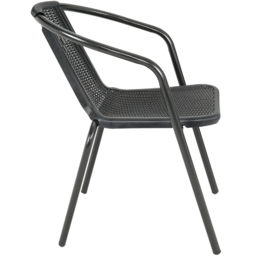 Living and Home Set of 2 Black PE Rattan Stacking Garden Chairs - Size: 2 Seater - Wilko - thumbnail 5