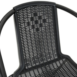 Living and Home Set of 2 Black PE Rattan Stacking Garden Chairs - Size: 2 Seater - Wilko - thumbnail 7