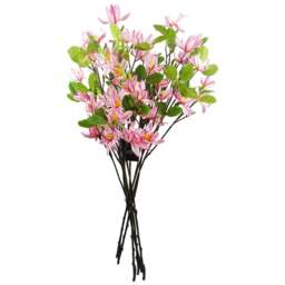 Leaf Pink Magnolia Floral Artificial Spray 6 Pack - Size: 100 x 25 x 20cm - Wilko