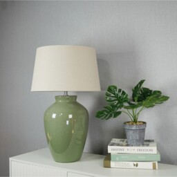 Vaughn Ceramic Table Lamp Green - Wilko - thumbnail 3