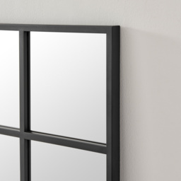 Furniturebox Yuki Black Window Medium Wall Mirror 140 x 70cm - Wilko - thumbnail 5
