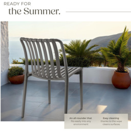 tectake Alcudia Set of 4 Anthracite Stackable Garden Chair - Size: 80.5 x 47 x 58cm - Grey - Wilko - thumbnail 5