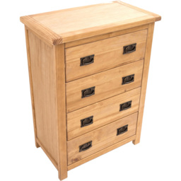Cabinet Bits Lugo 4 Drawer Antique Wax Brass Drop Handle Chest of Drawers - Brown - Wilko - thumbnail 5
