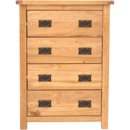 Cabinet Bits Lugo 4 Drawer Antique Wax Brass Drop Handle Chest of Drawers - Brown - Wilko - thumbnail 3