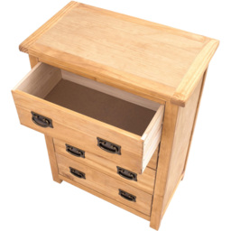 Cabinet Bits Lugo 4 Drawer Antique Wax Brass Drop Handle Chest of Drawers - Brown - Wilko - thumbnail 6