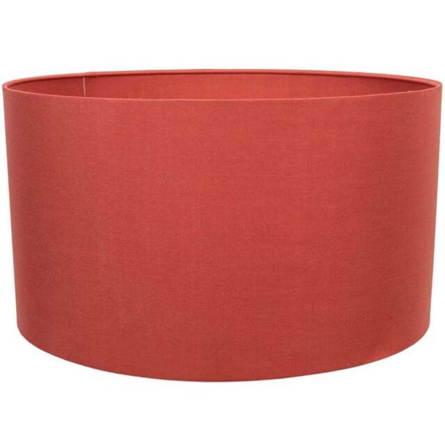 ValueLights Reni Rust Fabric Large Ceiling Drum Lamp Shade 45cm - Size: 25 x 45 x 45cm - Orange - Wilko - image 1