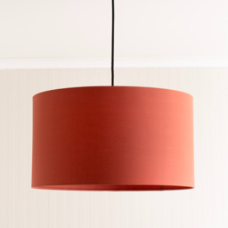 ValueLights Reni Rust Fabric Large Ceiling Drum Lamp Shade 45cm - Size: 25 x 45 x 45cm - Orange - Wilko - thumbnail 4