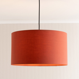 ValueLights Reni Rust Fabric Large Ceiling Drum Lamp Shade 45cm - Size: 25 x 45 x 45cm - Orange - Wilko - thumbnail 3