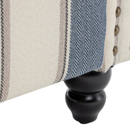 Living and Home Blue Linen Upholstered Recliner Armchair with Footrest and Adjustable Backrest - Size: Single - Wilko - thumbnail 7