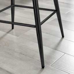 Furniturebox Solara Cappuccino Faux Leather Black Legs Counter Stools Set of 2 - Brown - Wilko - thumbnail 5