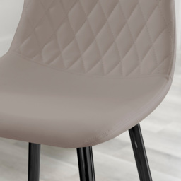 Furniturebox Solara Cappuccino Faux Leather Black Legs Counter Stools Set of 2 - Brown - Wilko - thumbnail 3
