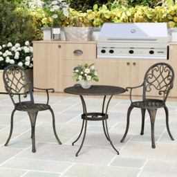 Outsunny 2 Seater Bistro Set Bronze Tone - Blonde - Wilko - thumbnail 4