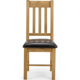 Julian Bowen Astoria Set of 2 Brown and Oak Dining Chair - Wood - Wilko - thumbnail 5