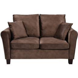 Brooklyn 2 Seater Brown Brushed Velvet Sofa - Wilko - thumbnail 3