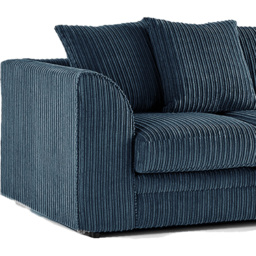 Luxor 6 Seater Navy Blue Jumbo Cord Scatter Back Sofa Suite - Wilko - thumbnail 6