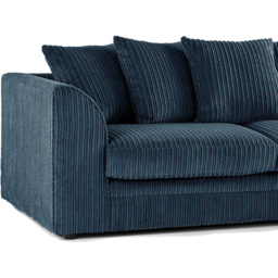 Luxor 6 Seater Navy Blue Jumbo Cord Scatter Back Sofa Suite - Wilko - thumbnail 5